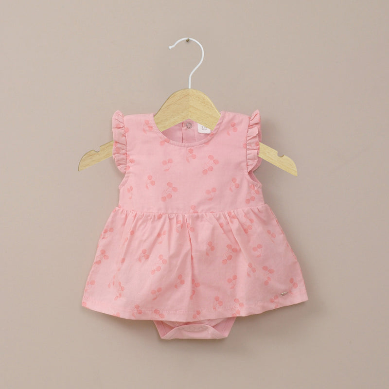 Body vestido rosado estampado de bebé niña