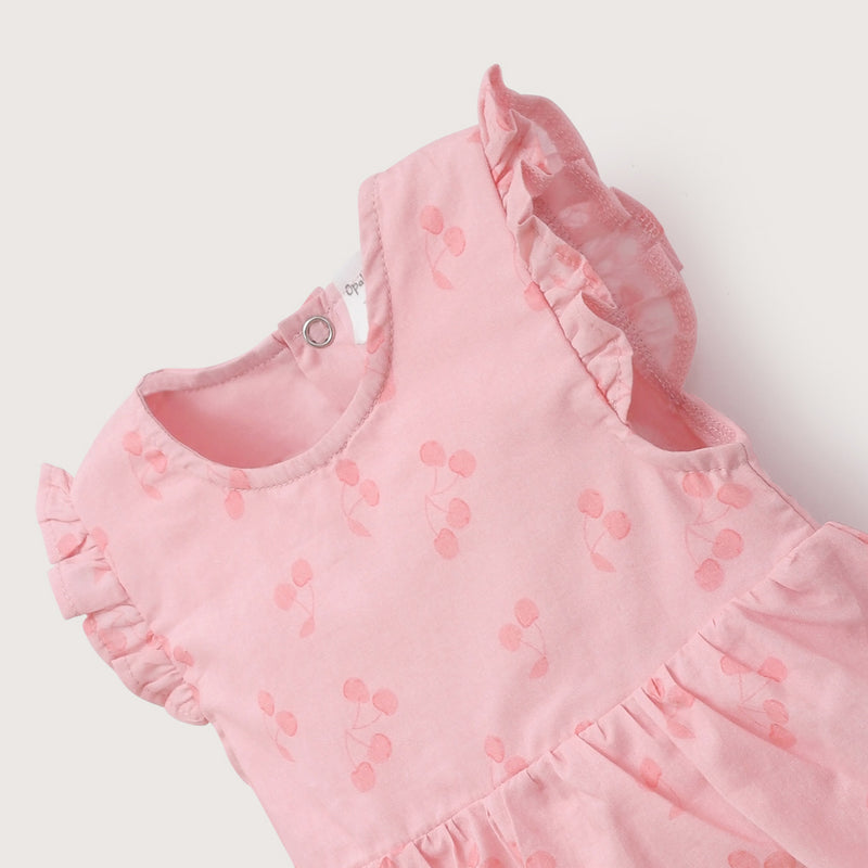 Body vestido rosado estampado de bebé niña