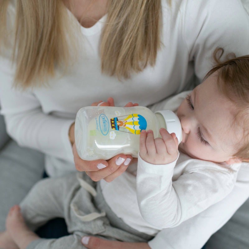 Mamadera Anticólico Boca Ancha 330ml, Conejo en globo c/Tetina 3M+ Dr. Brown's