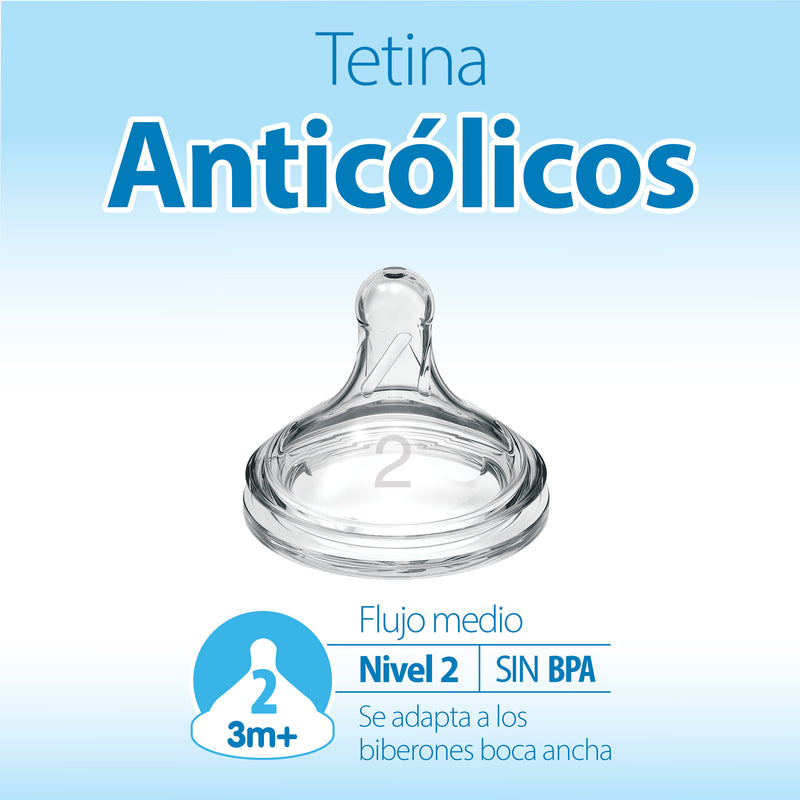 Mamadera Anticólico Boca Ancha 330ml, c/Tetina 3M+ Dr. Brown's