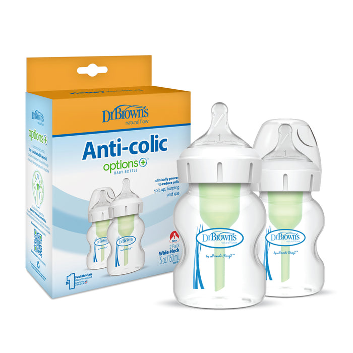 Pack 2 Mamaderas Anticólico Boca Ancha 150ml Dr. Brown's