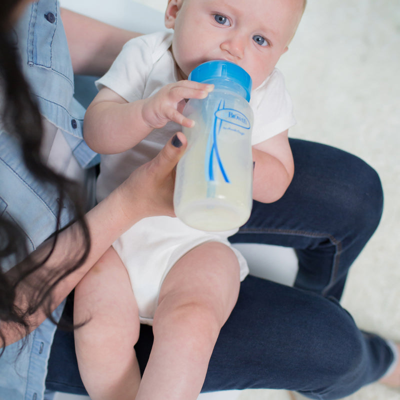 Mamadera Anticólico Boca Ancha 270ml Azul Dr. Brown's