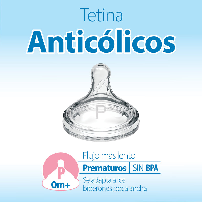 Tetina Anticólico Boca Ancha 2UN para Prematuro Dr. Brown's