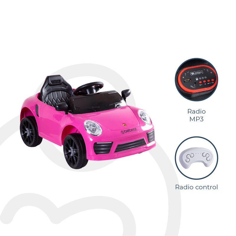 Auto Deportivo Eléctrico Race Rosa Bebesit