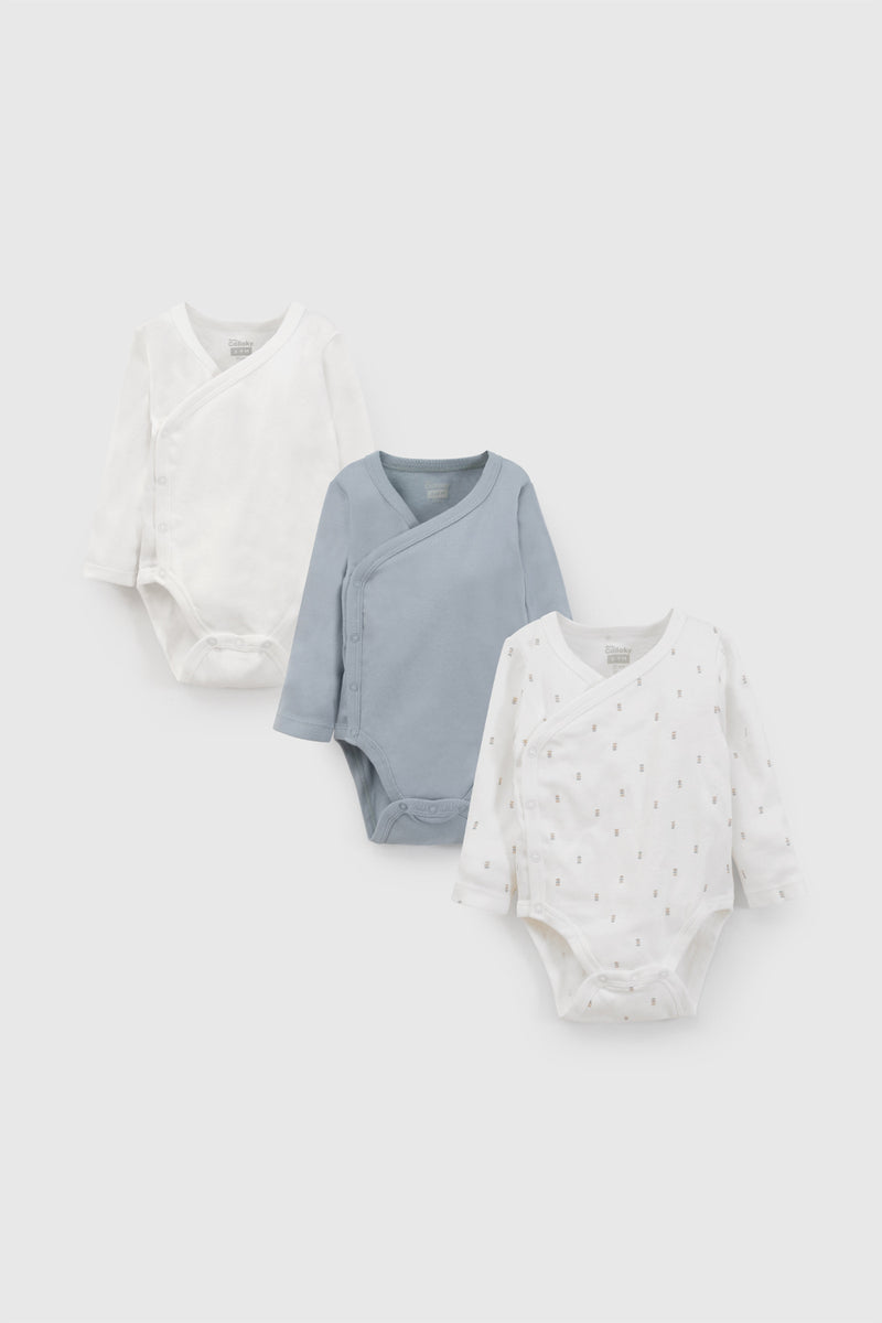 Pack X3 Body Azul Niño Con Broche