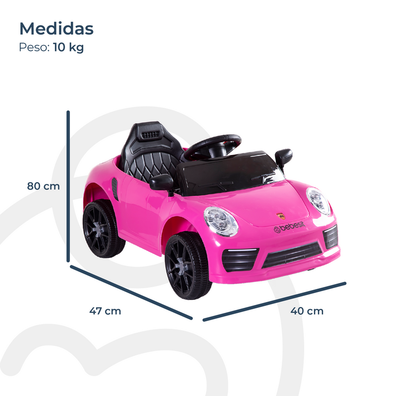Auto Deportivo Eléctrico Race Rosa Bebesit