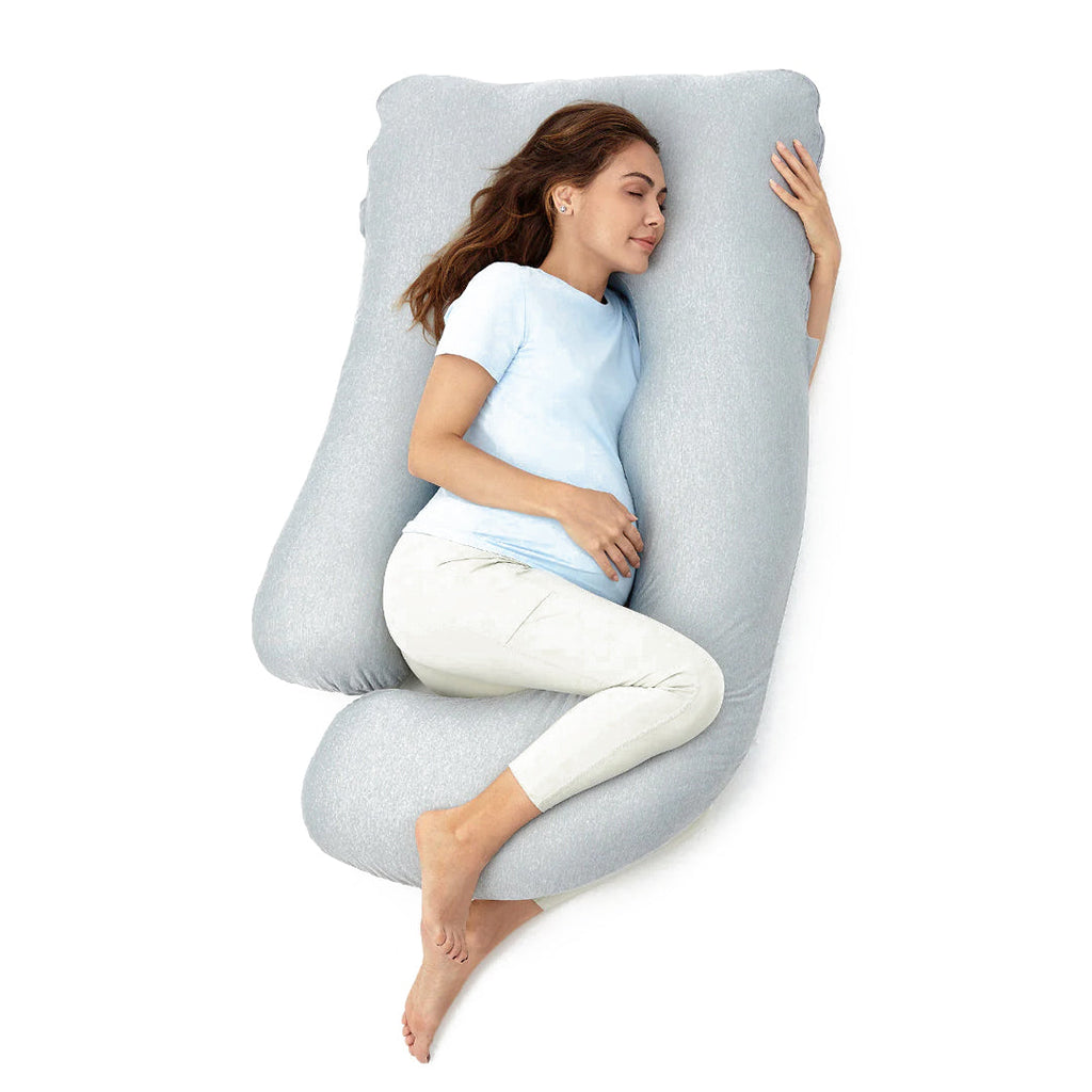 Almohada de embarazo forma de U con tela refrescante