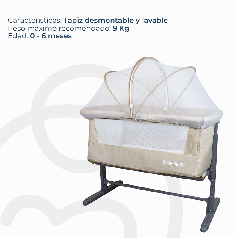 Cuna Colecho con Mosquitero MySide LX Beige Bebesit