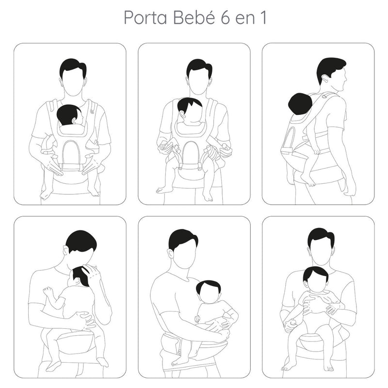 Porta Bebe Arnés con asiento cuidados cadera Hip Seat Gris