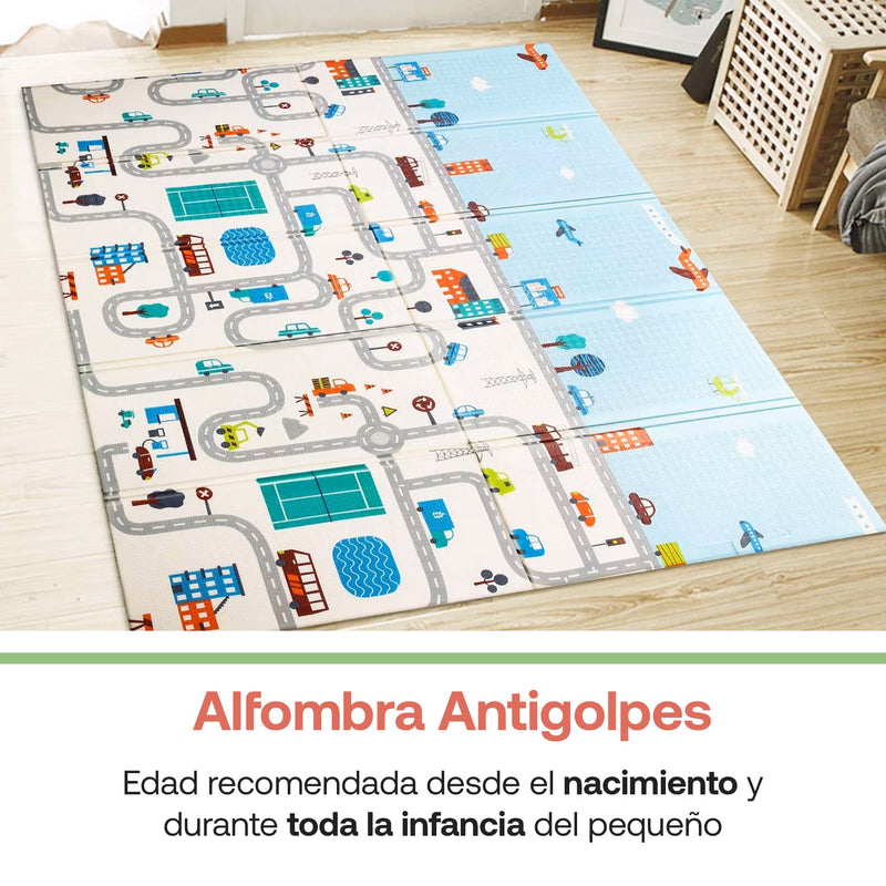 Alfombra Antigolpe Plegable Extra Grueso Premium Oso Ciudad