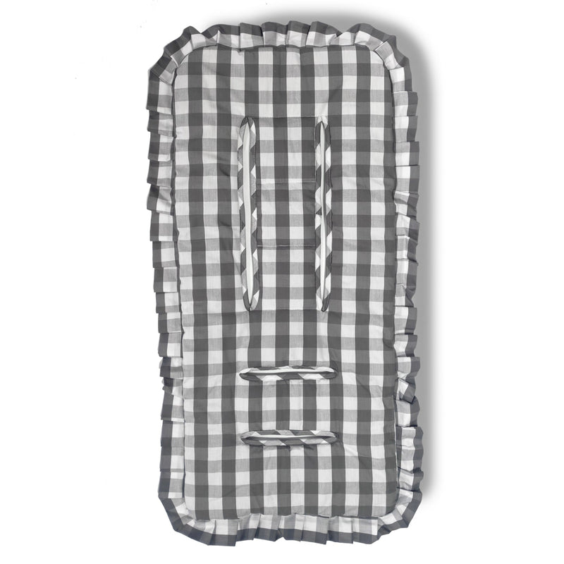 Cojín Universal Coche Paseo Diseño Cuadros Gris 40 x 80 cm