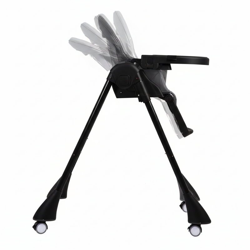 Silla de Comer Bebe Reclinable Plegable Easy Eat Negro