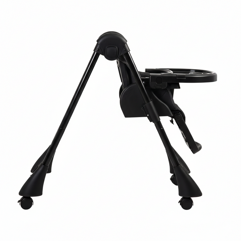 Silla de Comer Bebe Reclinable Plegable Easy Eat Negro