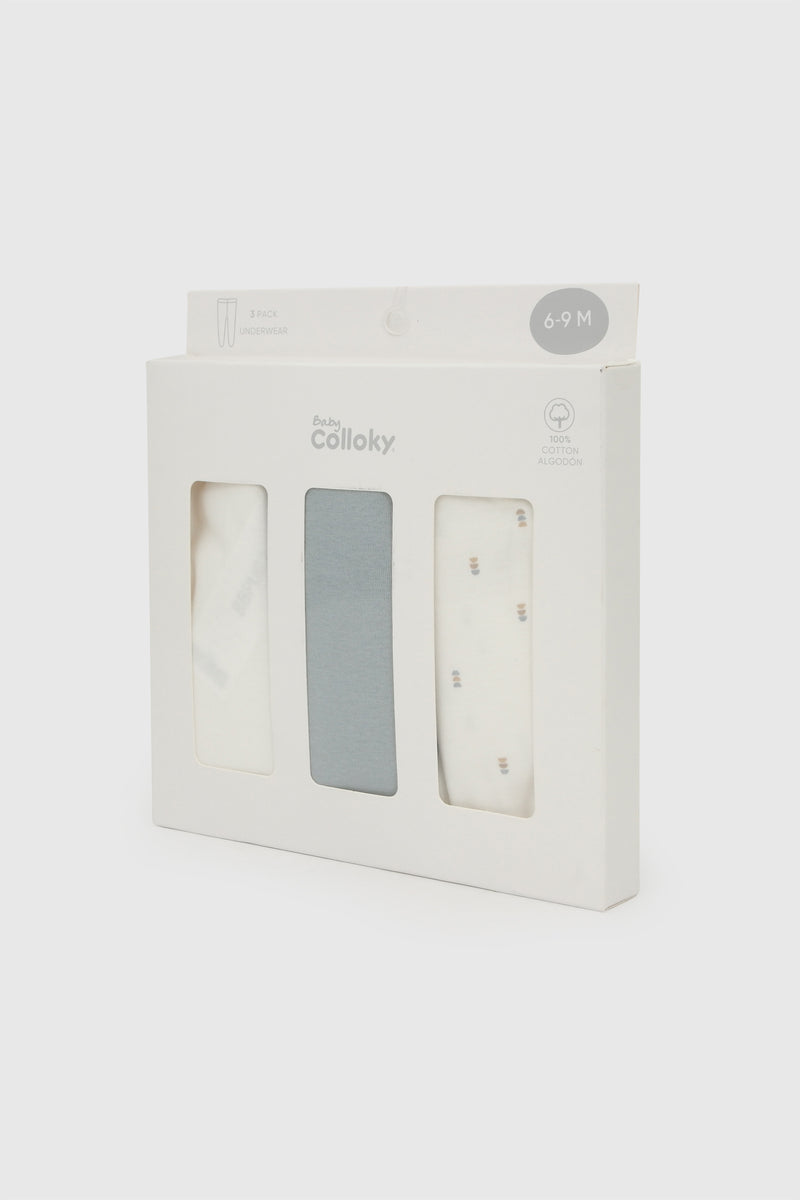 Pack X3 Panty Ballerina Azul 100% Algodón RN