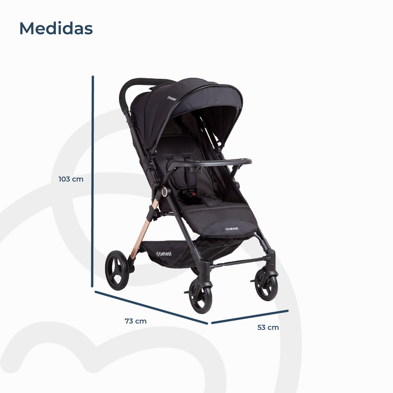 Coche de Paseo City Reversible con Bandeja Negro