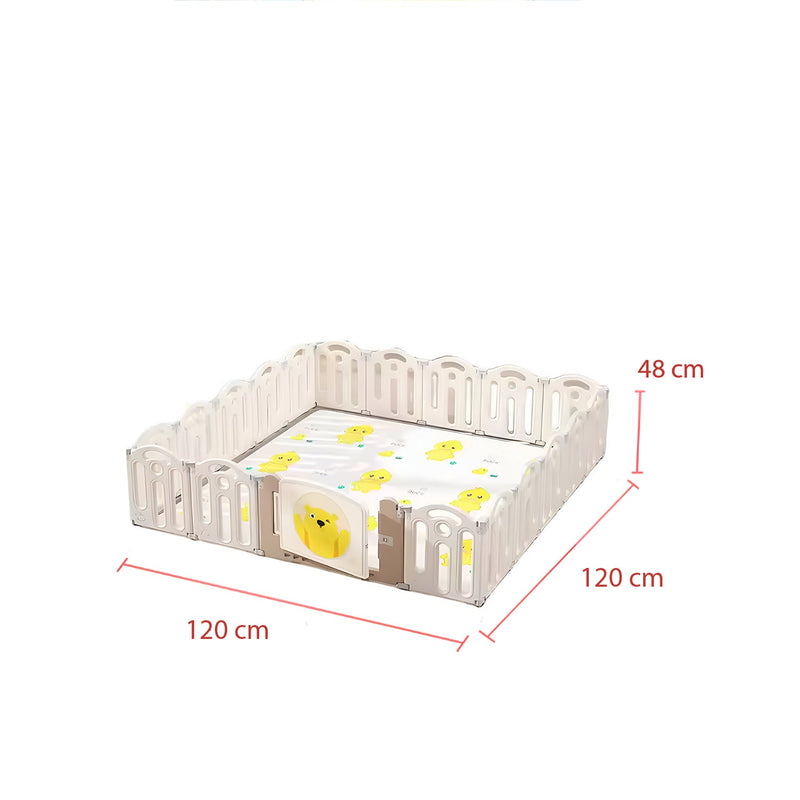 Corral de juegos didáctico + Alfombra Antigolpes 120x120x48cm