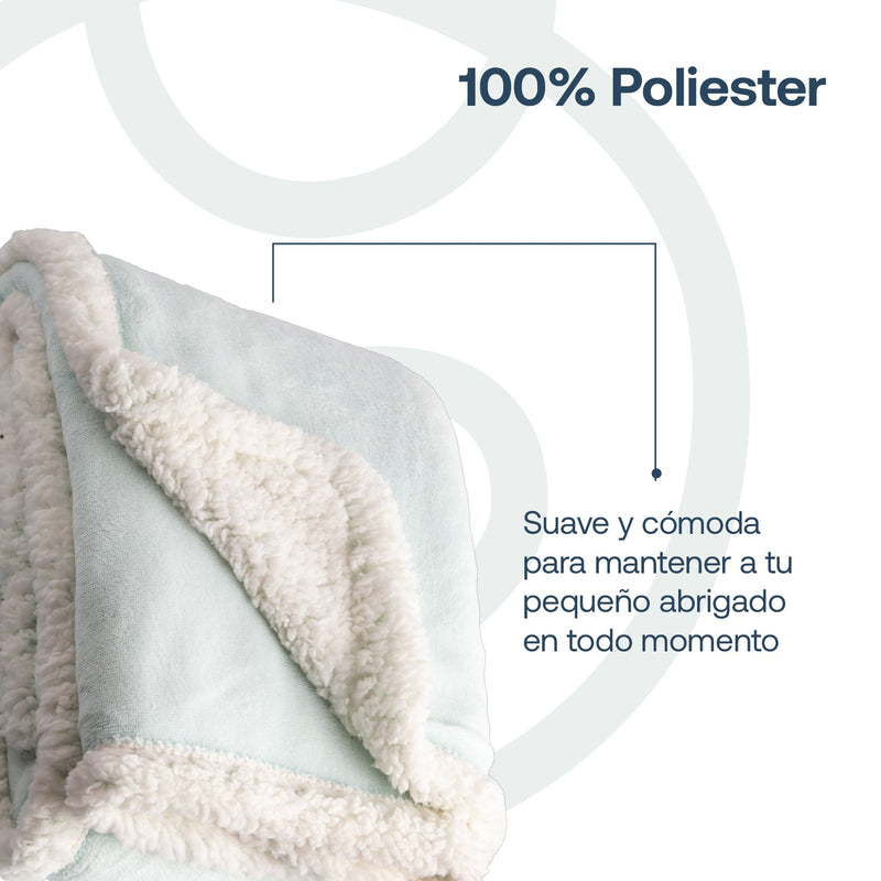 Manta Sherpa de polar  - Celeste
