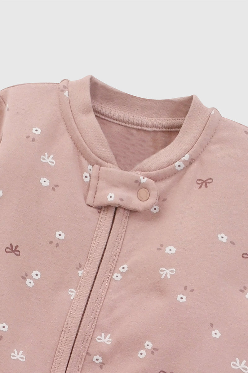 Pijama Rosado Bebé Flores Cierre