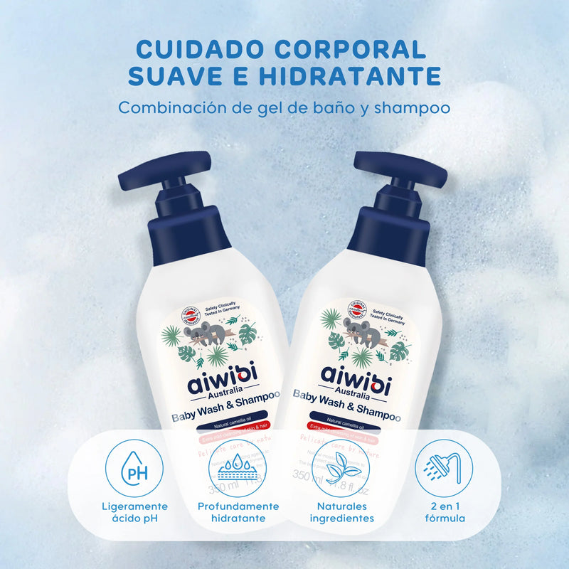 Gel de Baño y Shampoo 2 en 1 Aiwibi- 350 ml
