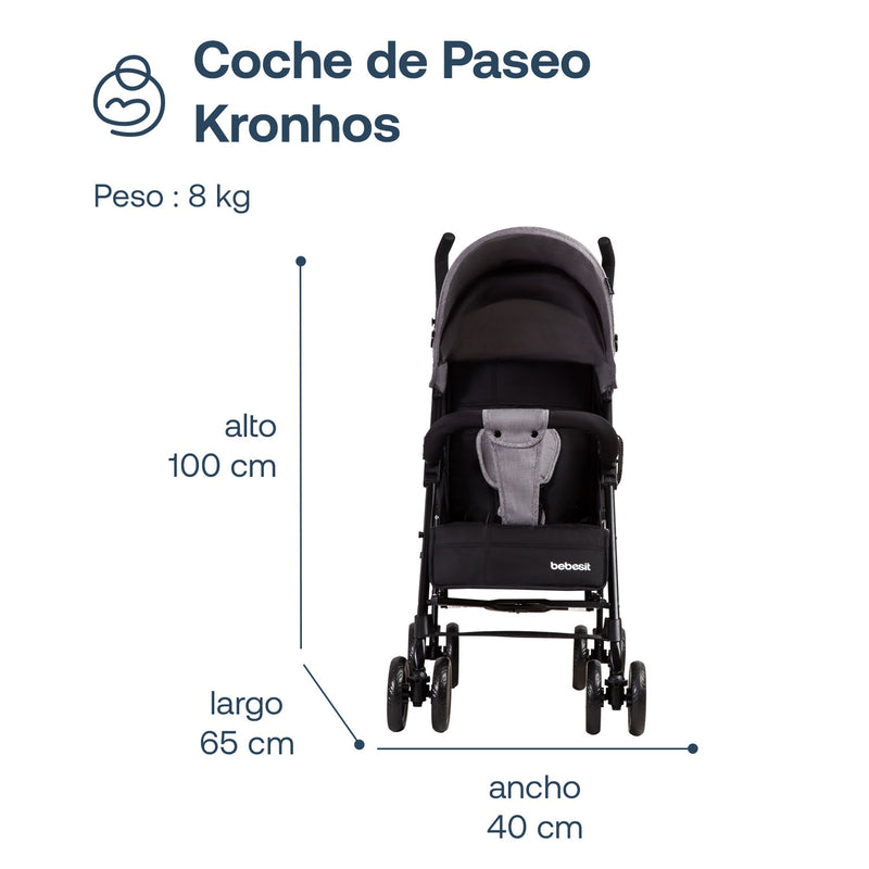 Coche Paragua Kronos Gris Oscuro Bebesit