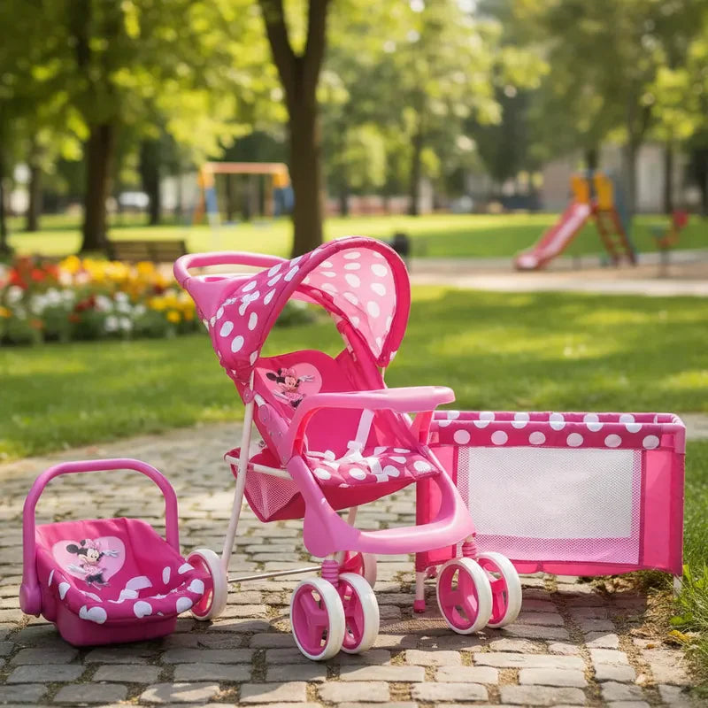 Juguete Muñeca Coche travel con cuna  Minie
