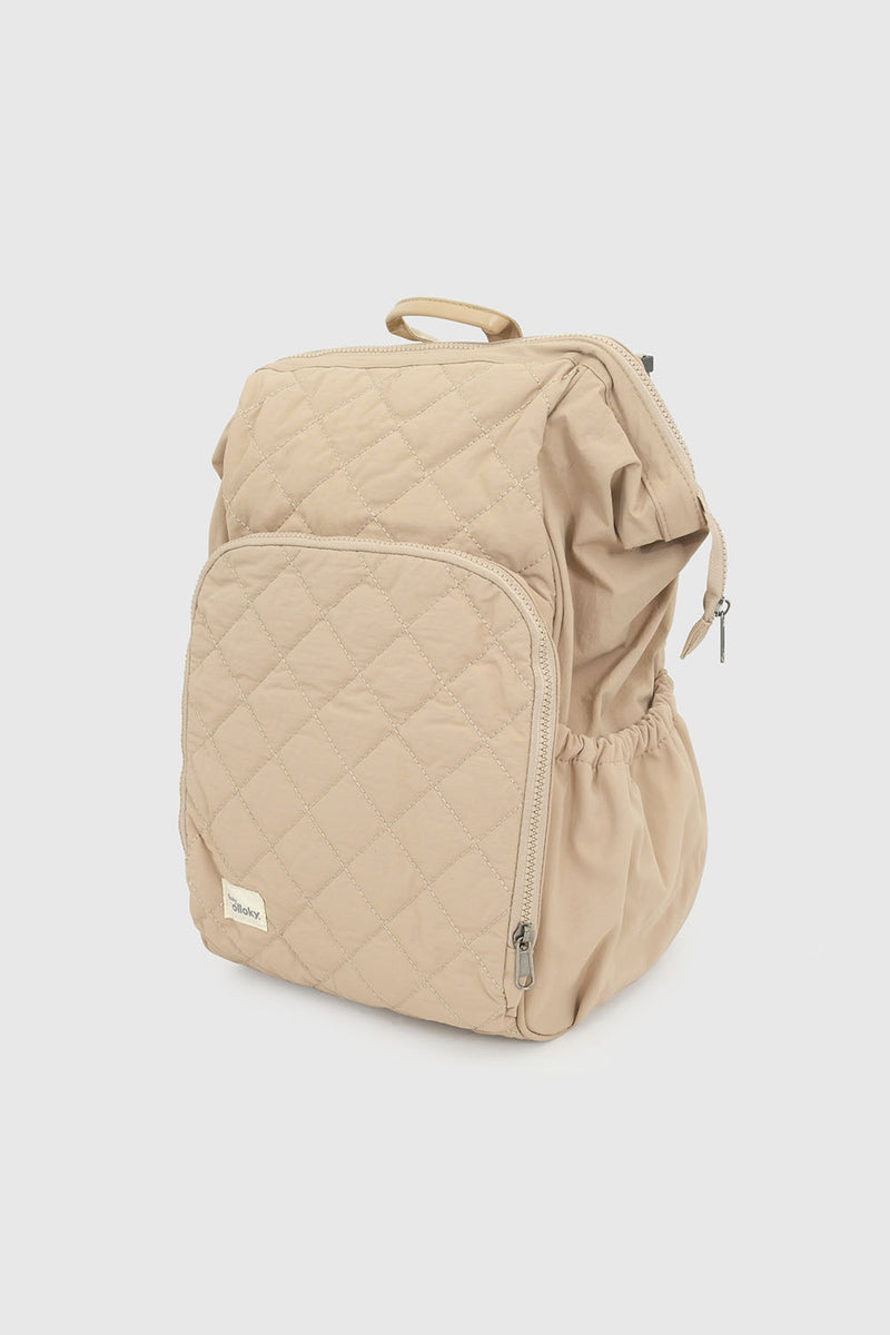 Mochila Maternal Mudador beige quilt unisex café
