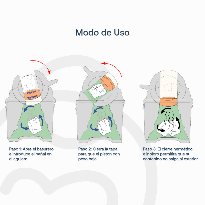 Contenedor Basurero de Pañales Plateado Bebesit