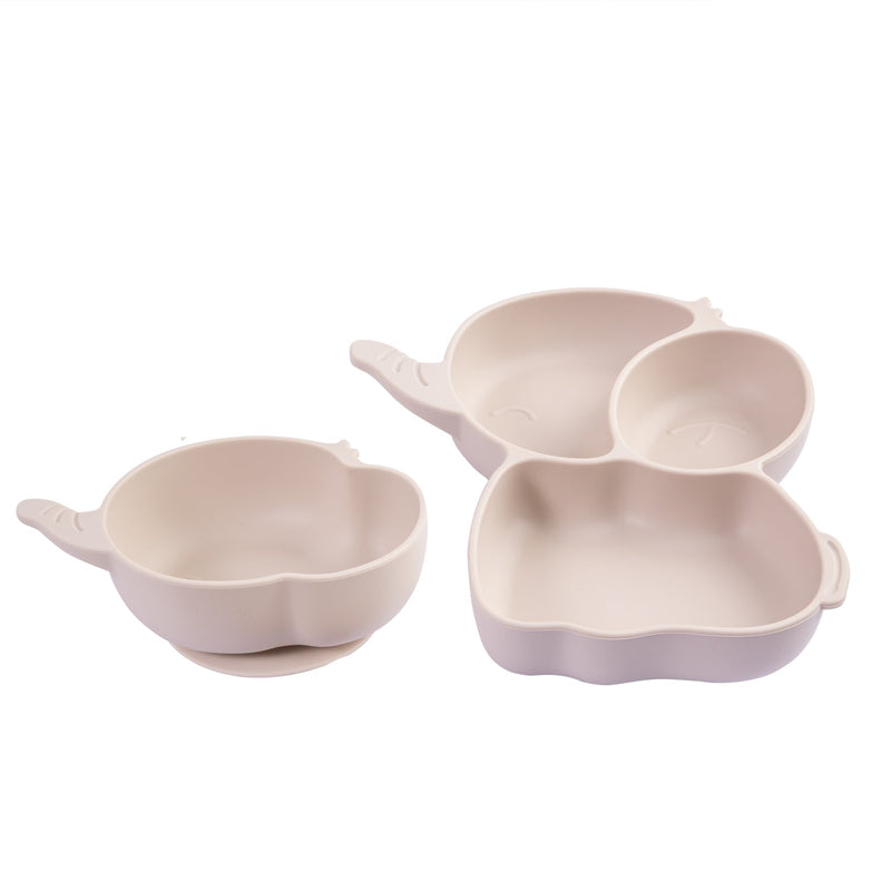 Set Alimentacion Elefante Silicona Beige