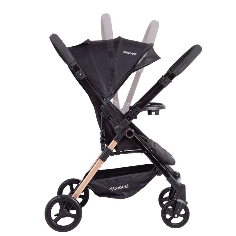 Coche de Paseo City Reversible con Bandeja Negro