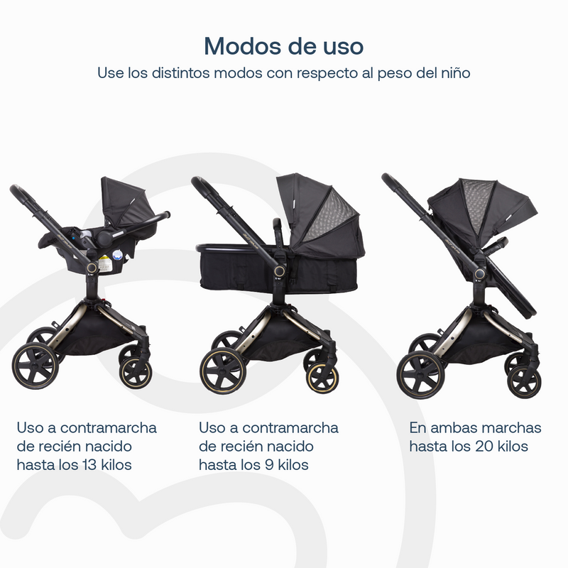 Coche Cuna Travel System Deluxe 360° SX Dorado Bebesit