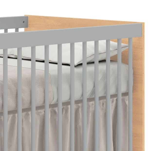 Cuna Tomi Gris con Madera