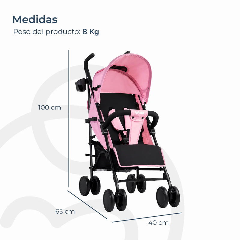 Coche Paragua Kronos Rosado Bebesit
