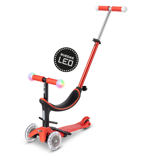 Micro Scooter Mini2Grow Deluxe LED Magic Rojo