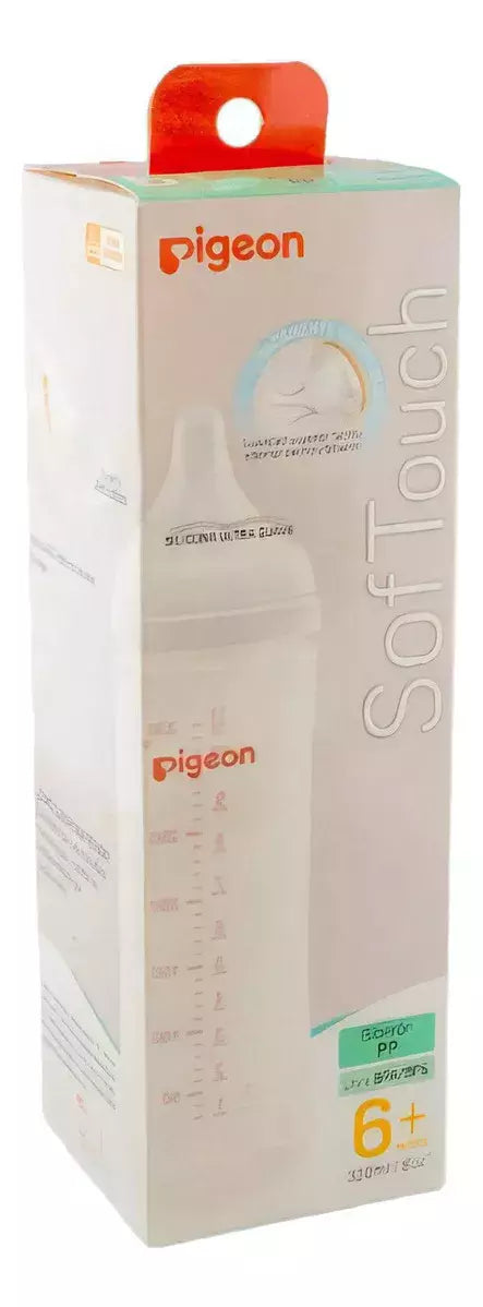 Mamadera Bebe Pigeon Softouch Boca Ancha 330ml- 6+ Meses