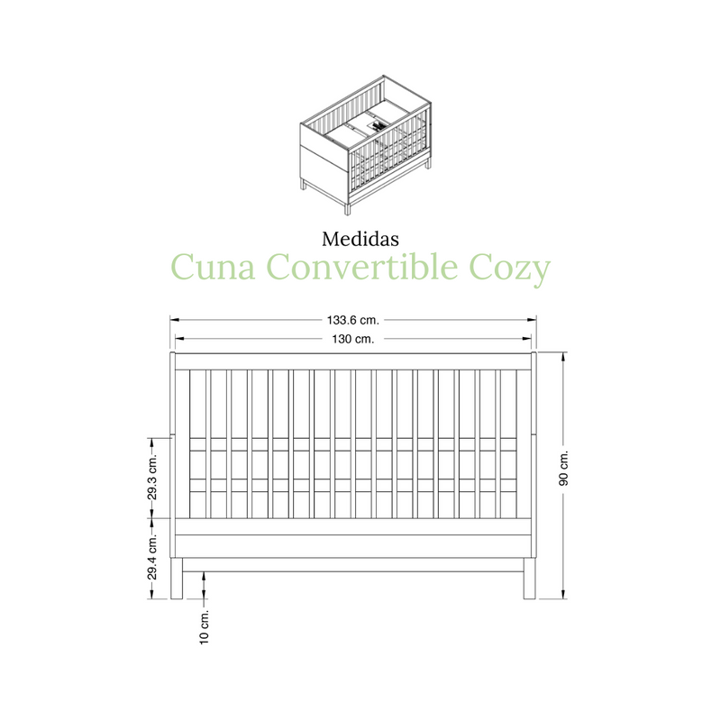 Cuna Cozy Blanco con Madera