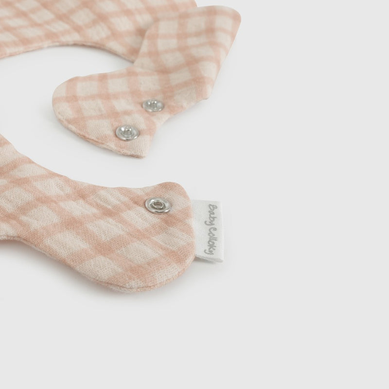 Packs x2 Baberos Impermeables Rosado Cuadrille New born TU