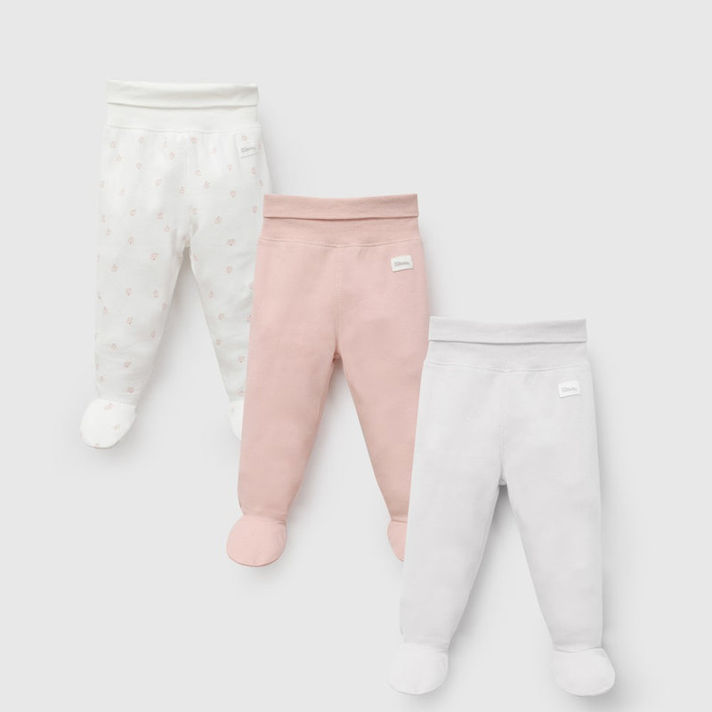 Pack 3 Panty ballerina algodón niña rosado 0M a 18/24M