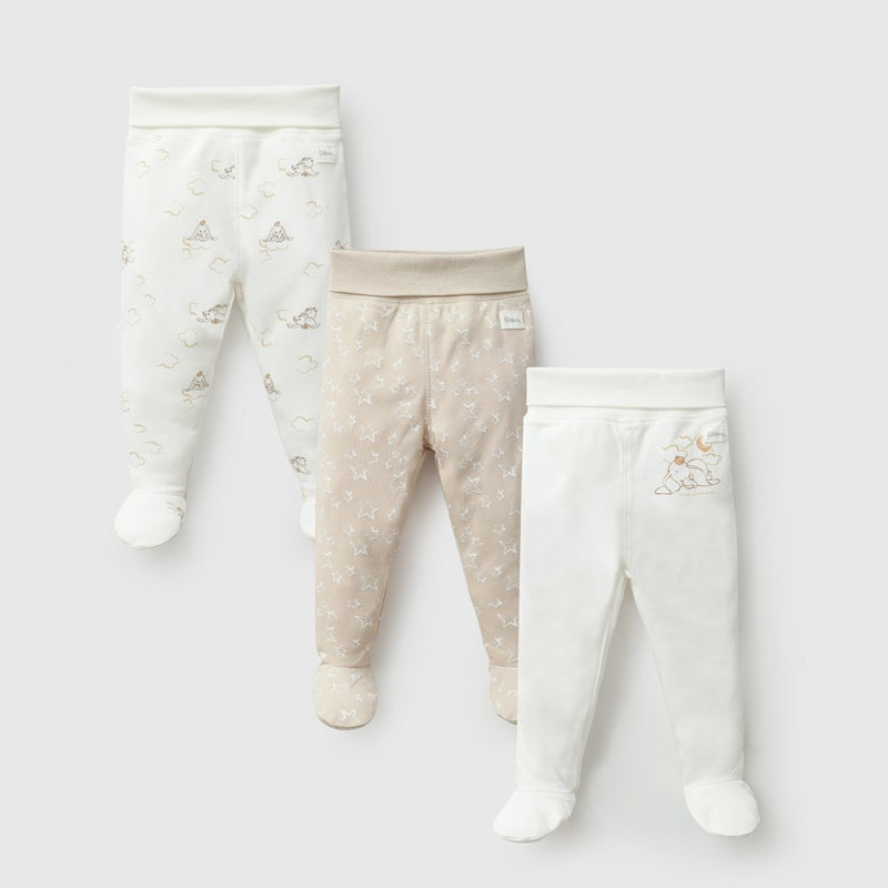 Pack 3 Panty ballerina Disney Dumbo algodón unisex blanco 0M a 18/24M