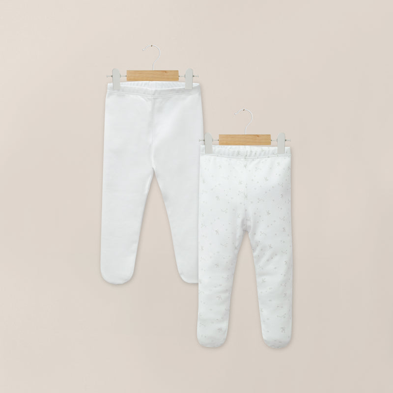Pack 2 Pantys Algodón Blanco Bebé Unisex