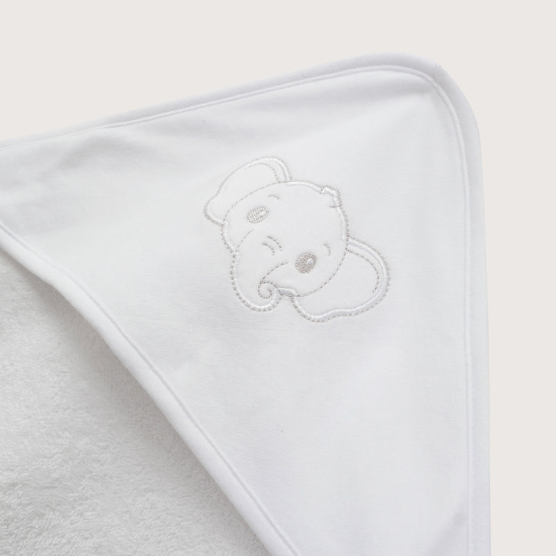 Capa De Baño Con Bordado Blanco Bebé Niño