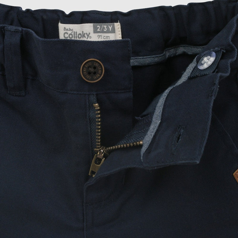 Bermuda gabardina niño azul marino 6-9M a 4-5A