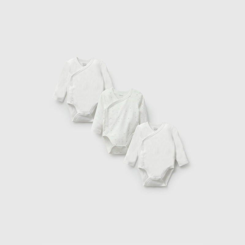 Pack 3 Body algodón unisex blanco 0M a 18/24M