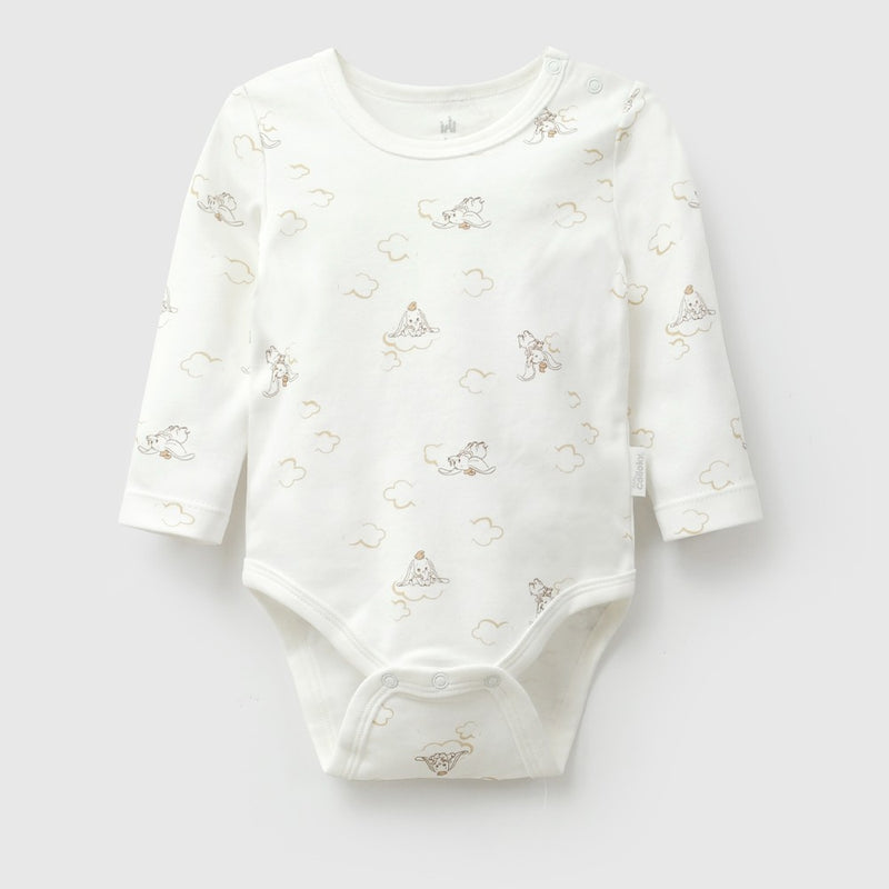 Pack 3 Body Disney Dumbo algodón unisex blanco 0M a 18/24M