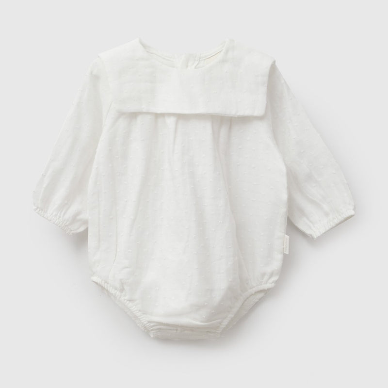Body bambula tela liviana niña blanco RN a 6-9M