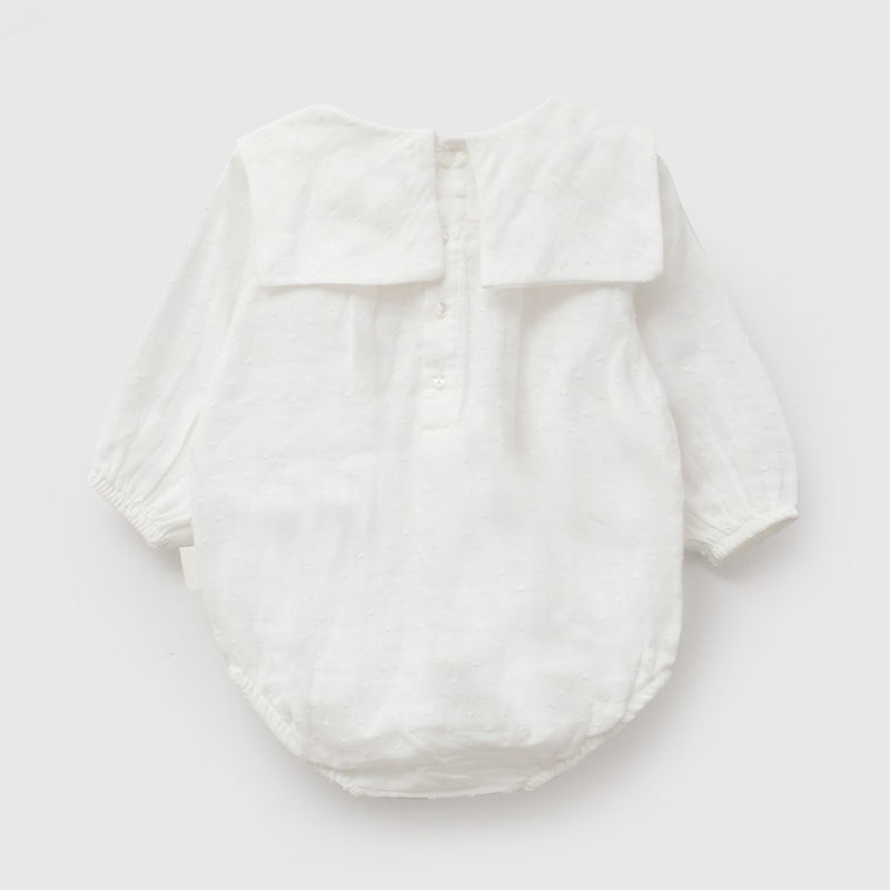 Body bambula tela liviana niña blanco RN a 6-9M