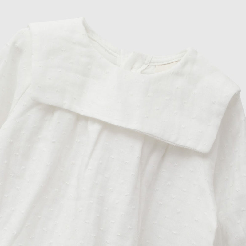 Body bambula tela liviana niña blanco RN a 6-9M