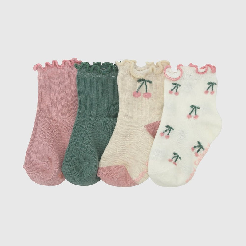 Pack x4 calcetín deportivo cereza niña rosado 14/15 - 23/25