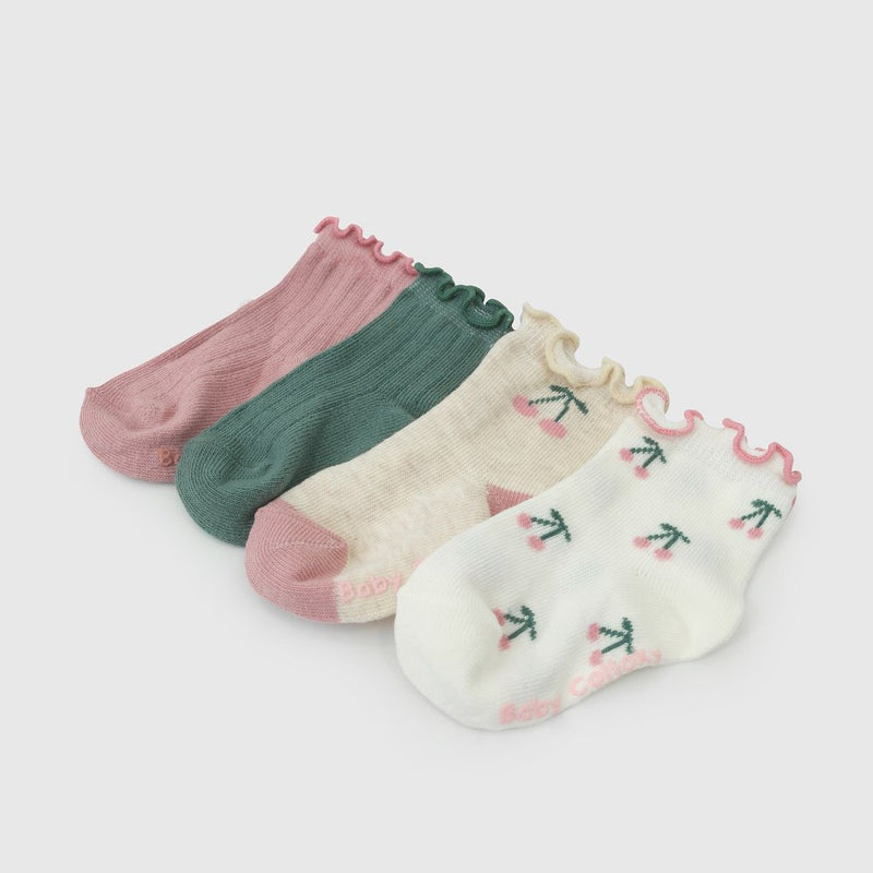 Pack x4 calcetín deportivo cereza niña rosado 14/15 - 23/25