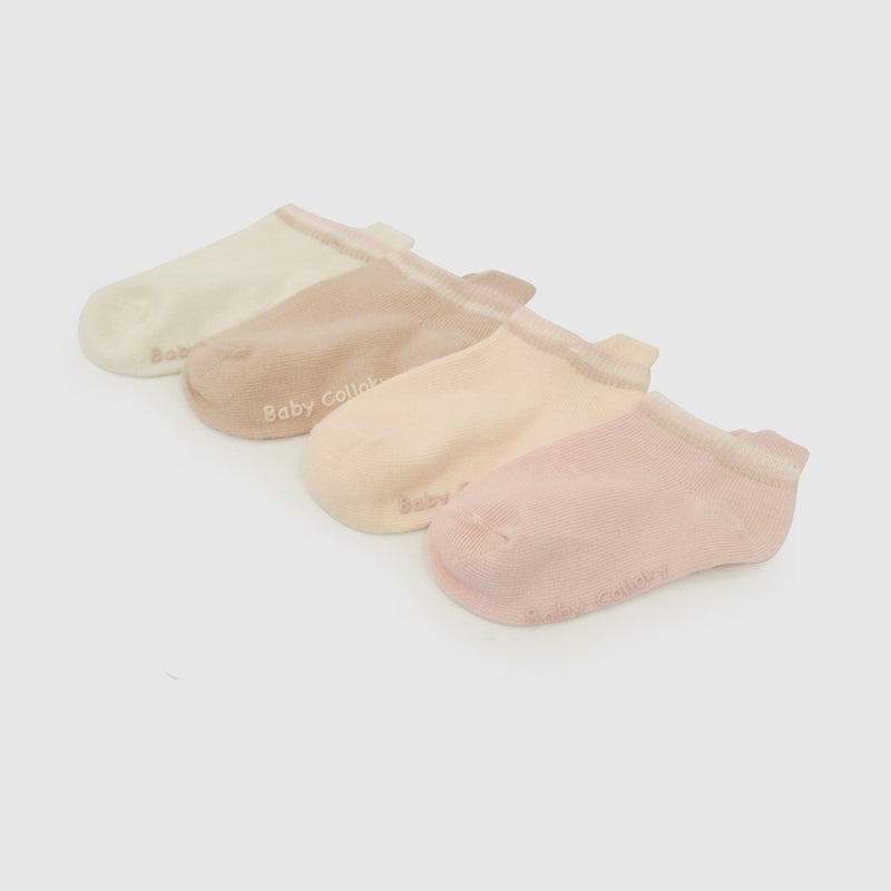 Pack 4 Calcetin deportivo corto punto suave niña rosado 14-25