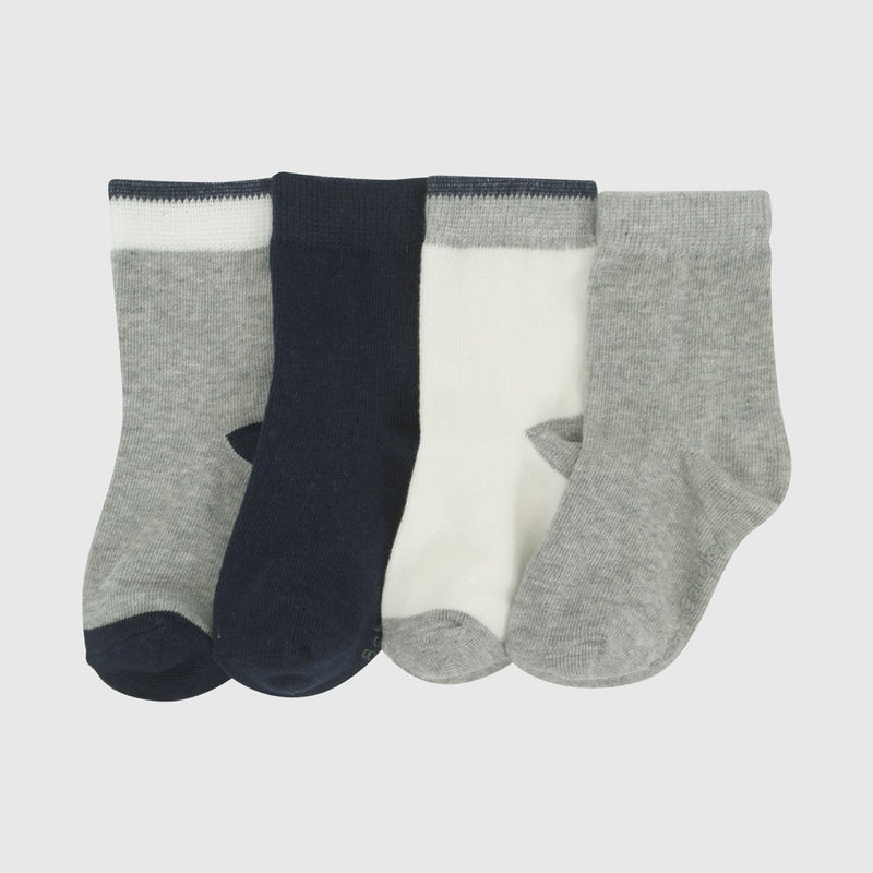 Pack 4 Calcetin deportivo punto suave y resistente niño gris 14-25
